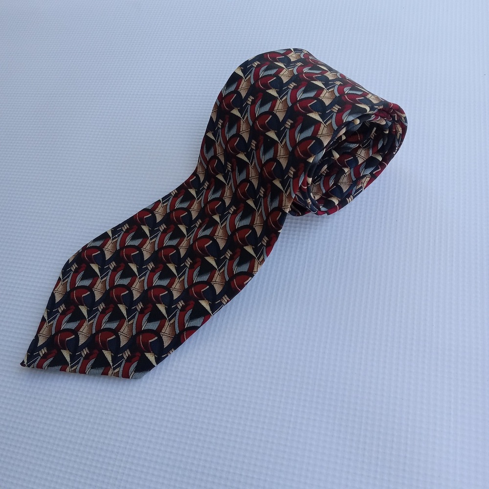J. Garcia Jerry Garcia Vintage‎ Geometric Abstract Multicolor Silk Mens Tie